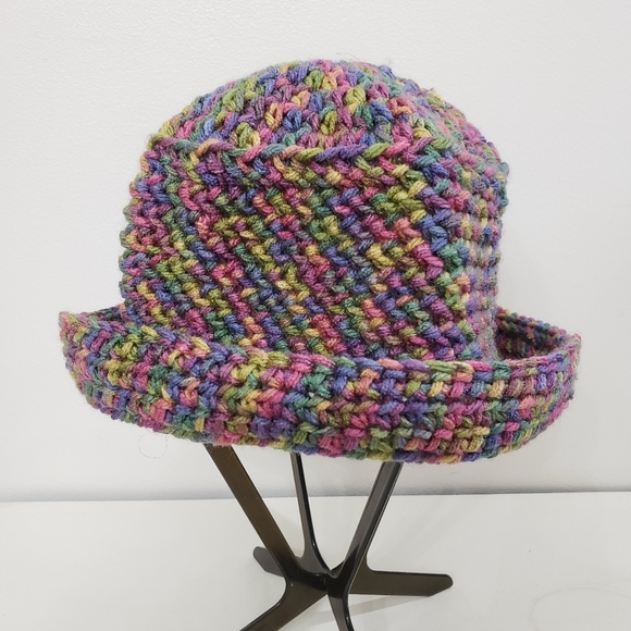 Multicolor Handmade Crochet Bucket Hat - Picture 4 of 5